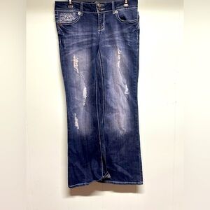 Vanity Premium Collection Jeans Woman’s Size 28w 31 Distressed. Y2K style.